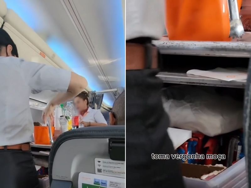 “Passageiro revoltado com lanche de avião grita ‘Toma vergonha, moça’ em vídeo viral”